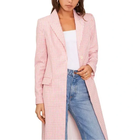 NWT Sunshine Times Gingham Trench Coat - Picture 2 of 4